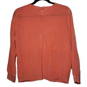Vintage‎ SK & Company Womens 100% Silk Pleated Top 10 Vtg Grannycore Dainty